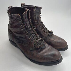 Vintage Red Wing Logger Boots Mens 13 Supersole Brown Leather Lace Up Biker 931
